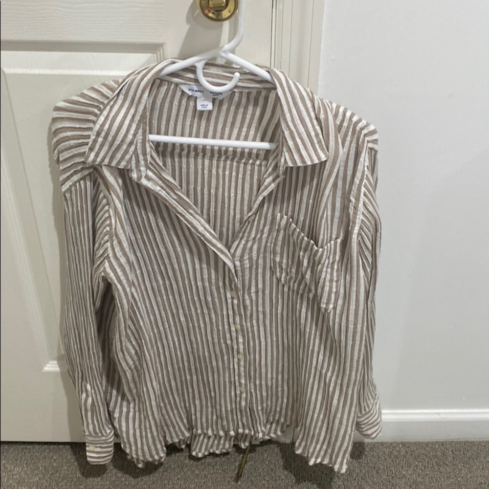 Crinkle gauze blouse sz large